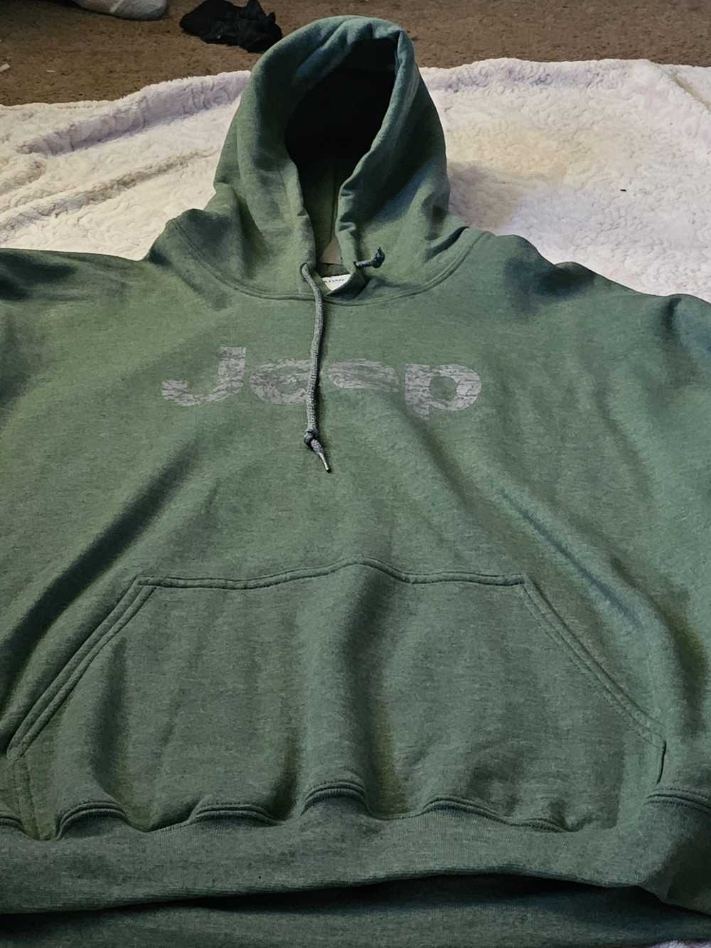 Jeep Green Hooded Pullover Sweatshirt